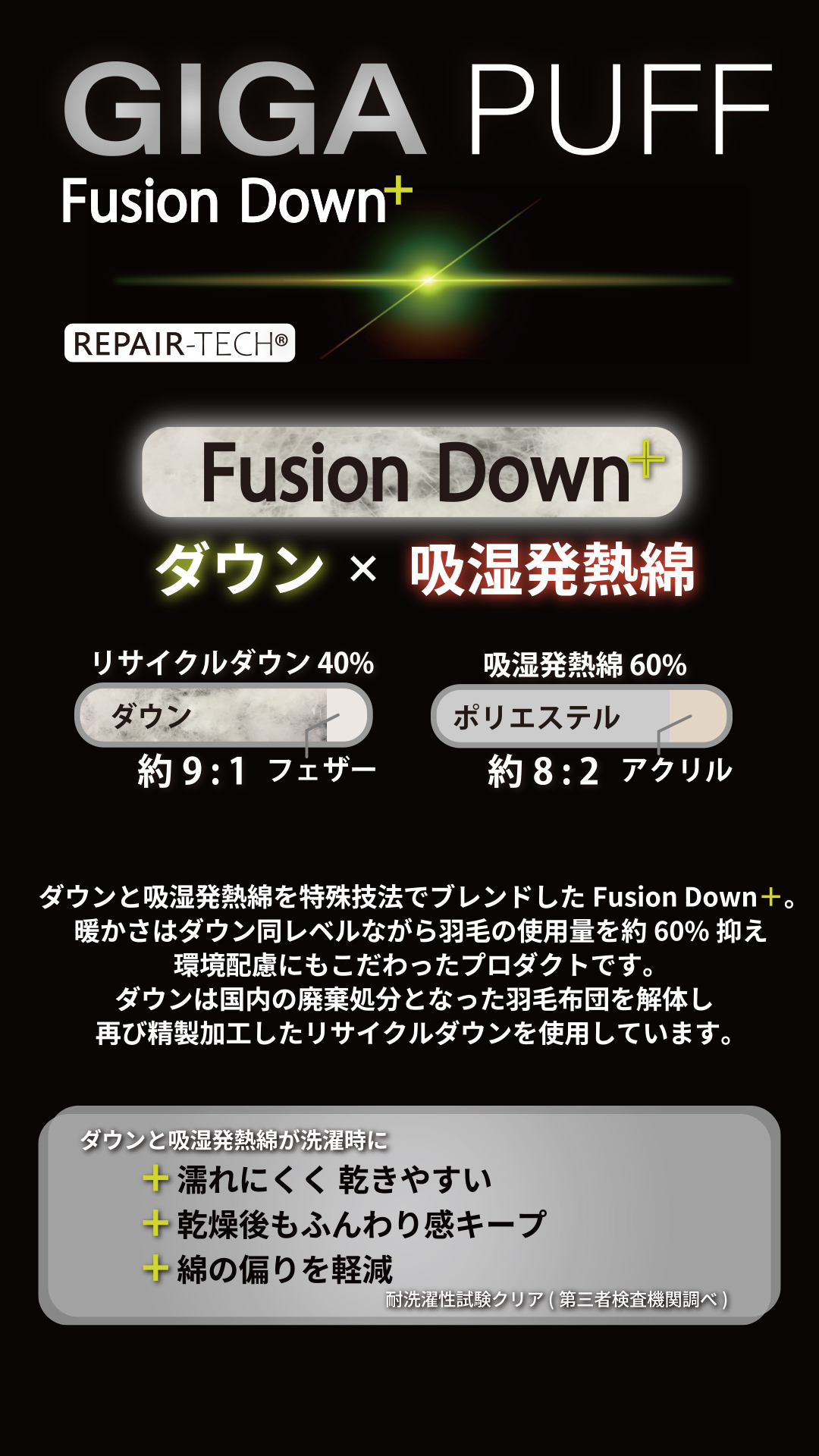 GIGA PUFF フュージョンダウンフーディ