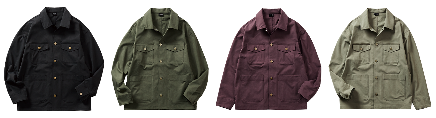 ストレッチカバーオールカラバリ