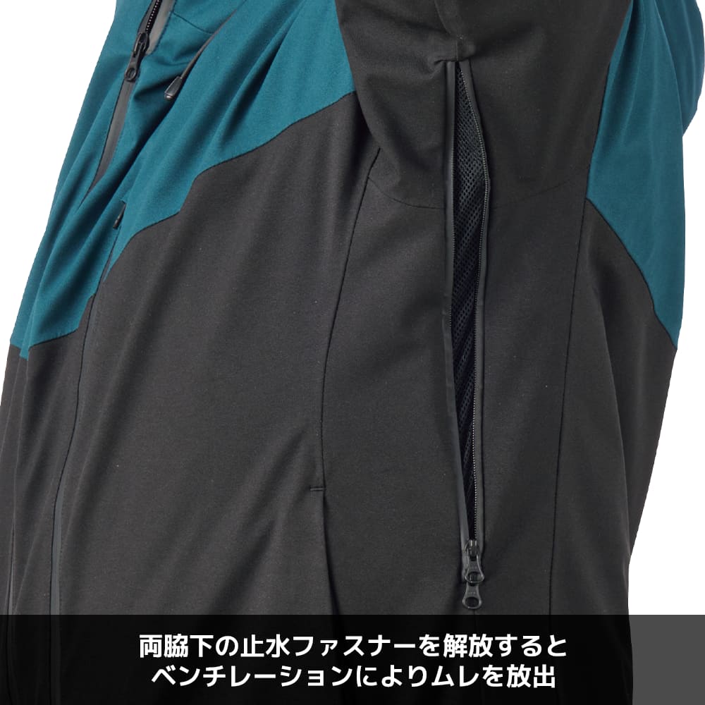 ワークマン イナレムプレミアム防水防寒コート リバーグリーン L　高機能ナイロン100%袖口部分
