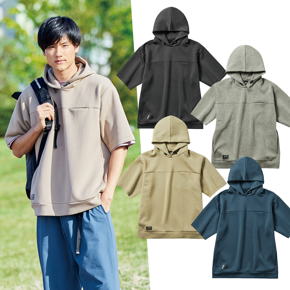 1410 Move Active ムーブアクティブ ビッグシルエット5分袖パーカー 作業着のワークマン公式オンラインストア