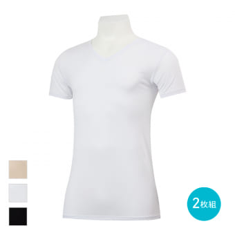 シン・呼吸するインナー半袖V首 2枚組