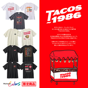 TACOS1986プリント半袖Tシャツ