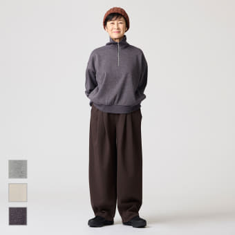 レディースラメスウェットハーフジップ