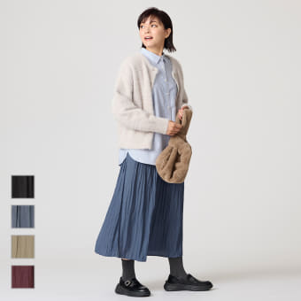 レディースビンテージタフタプリーツスカート