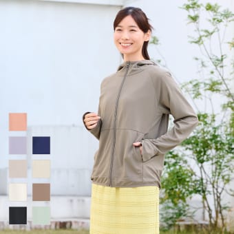 レディースクールUVフェイスガードパーカー