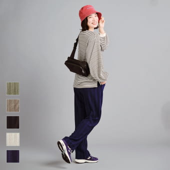 レディースクリンクルメッシュイージーパンツ