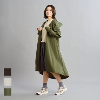 レディースクール撥水UVパーカーロング