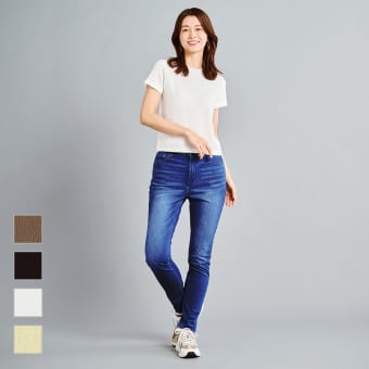 レディース撥水シャーリングストレッチショートTシャツ