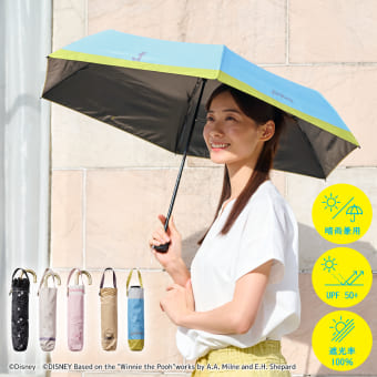 レディース晴雨兼用遮光遮熱　ディズニー/折りたたみ日傘