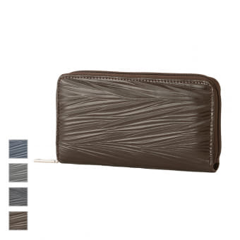 グラスエンボスラウンド長財布