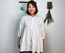 ナチュラルな生地感がおしゃれなリネンライクソロナ(R)ティアードチュニック